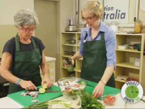Leanne and Judy cooking